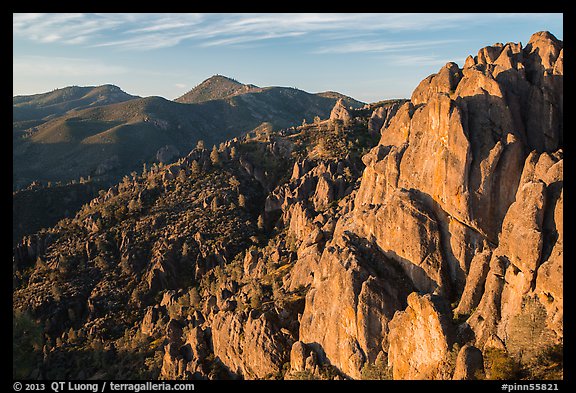 High Peaks with Chalone Peaks in the distance, early morning. Pinnacles National Park (color)