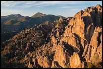 High Peaks with Chalone Peaks in the distance, early morning. Pinnacles National Park, California, USA. (color)