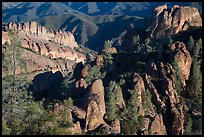 Balconies and Square Block rock, early morning. Pinnacles National Park, California, USA. (color)