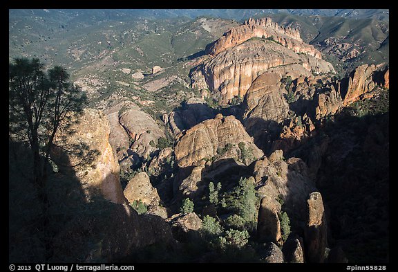 West side seen from High Peaks. Pinnacles National Park, California, USA.