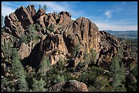 Cliffs and pinnacles. Pinnacles National Park, California, USA. (color)