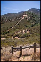 Gate on pig fence. Pinnacles National Park, California, USA.