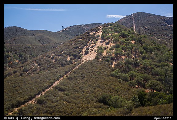 Pig fence climbing up to Chalone Peak. Pinnacles National Park (color)