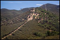 Pig fence climbing up to Chalone Peak. Pinnacles National Park, California, USA.