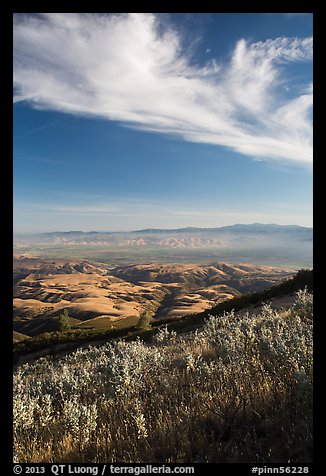 Salinas Valley from South Chalone Peak, late afternoon. Pinnacles National Park (color)