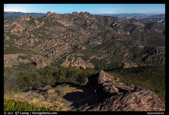 Moonlit view with High Peaks. Pinnacles National Park (color)