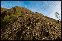 Rock with knobs and cobbles and sky with cloudlets. Pinnacles National Park ( color)
