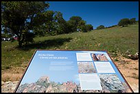 Interpretive sign near West entrance. Pinnacles National Park, California, USA.