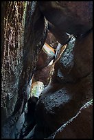 Jammed boulders, Bear Gulch Lower Cave. Pinnacles National Park ( color)