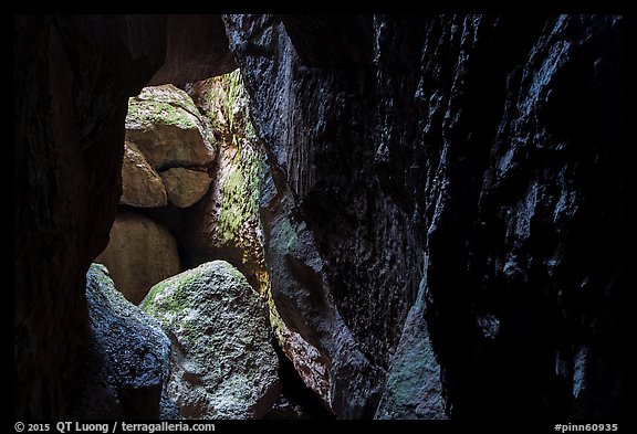 Cave walls and boulders, Bear Gulch Cave. Pinnacles National Park (color)