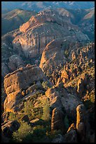 Rock spires, Machete Ridge, and Balconies in late afternoon. Pinnacles National Park ( color)