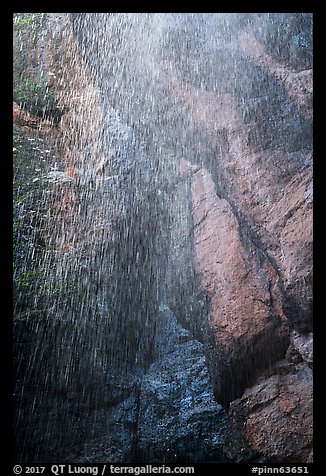 Water drops from Moses Spring. Pinnacles National Park (color)
