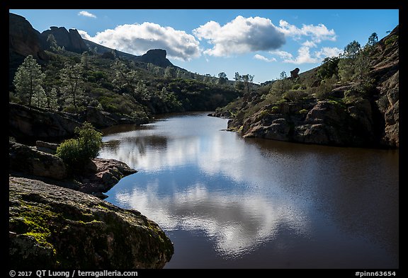 Bear Gulch Reservoir, winter afternoon. Pinnacles National Park (color)