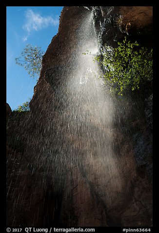 Moses Spring waterfall (fast). Pinnacles National Park (color)