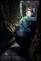 Jammed boulders, Lower Bear Gulch cave. Pinnacles National Park ( color)