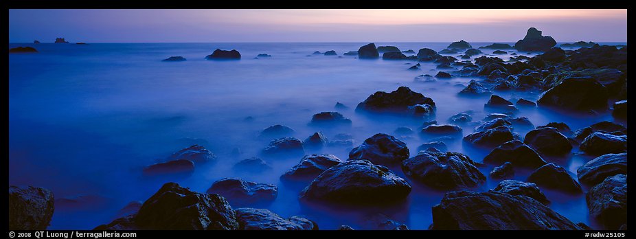 Etheral ocean motion at dusk. Redwood National Park (color)