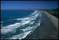 Wawes and Crescent Beach from above. Redwood National Park, California, USA.