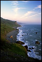 Coast from High Bluff overlook, sunset. Redwood National Park, California, USA.