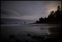 False Klamath Cove beach at night. Redwood National Park ( color)