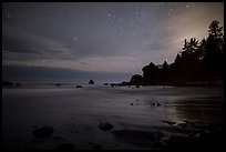 False Klamath Cove beach at night. Redwood National Park, California, USA.