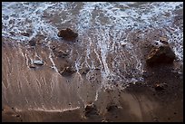 Beach and surf from above. Redwood National Park, California, USA.