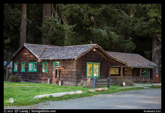 Visitor Center, Prairie Creek Redwoods State Park. Redwood National Park (color)
