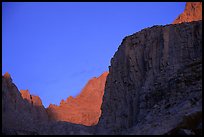 First light on Mt Whitney chain. Sequoia National Park, California, USA. (color)