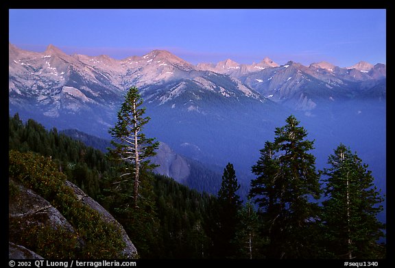 Western Divide, sunset. Sequoia National Park, California, USA.