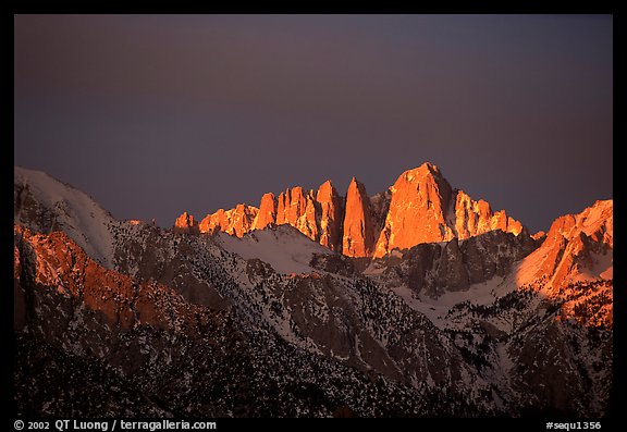 Mt Whitney, sunrise. Sequoia National Park, California, USA.