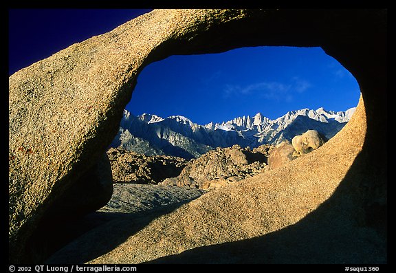 Alabama hills arch II and Sierras, early morning. Sequoia National Park (color)