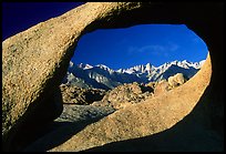 Alabama hills arch II and Sierras, early morning. Sequoia National Park, California, USA.