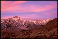 Alabama hills and Sierras, winter sunrise. Sequoia National Park, California, USA. (color)