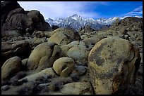 Alabama hills and Sierras, winter morning. Sequoia National Park, California, USA. (color)