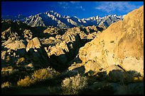 Alabama hills and Sierras, early morning. Sequoia National Park, California, USA.