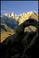 Alabama hills arch I and Sierras, sunrise. Sequoia National Park, California, USA.