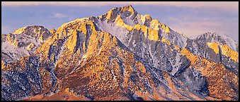 Lone Pine Peak, winter sunrise. Sequoia National Park (Panoramic color)