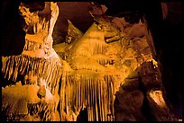 Ornate calcite stalactites, Crystal Cave. Sequoia National Park, California, USA.