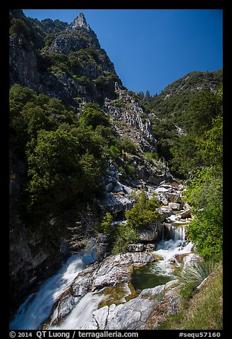 Marble fork of Kaweah River in deep canyon. Sequoia National Park (color)