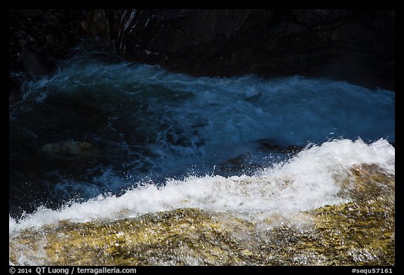 Water flowing over ledge, Marble Fall. Sequoia National Park (color)