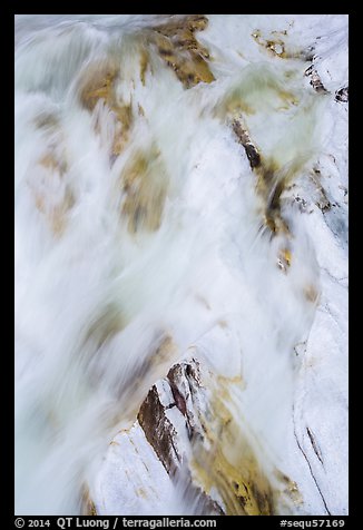 Water flowing over marble rocks. Sequoia National Park (color)