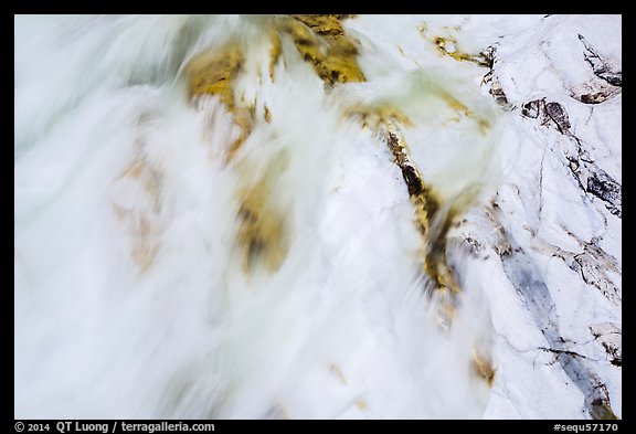 Stream flowing over marble rocks. Sequoia National Park (color)