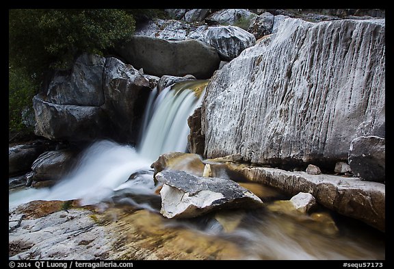 Cascade in Marble falls of Kaweah River. Sequoia National Park (color)