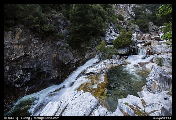 Marble fork of Kaweah River pools and cascades. Sequoia National Park (color)