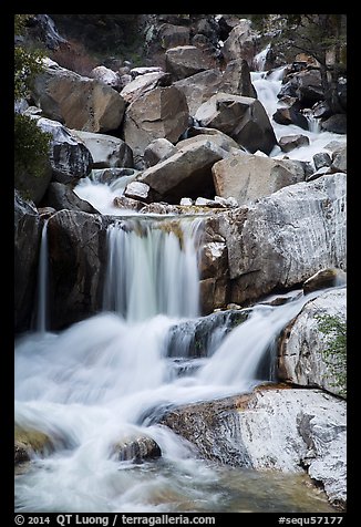 Upper Marble Falls of the Kaweah River. Sequoia National Park (color)