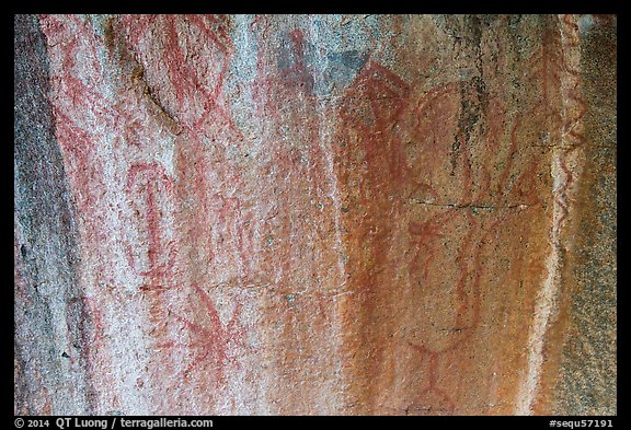 Ancient rock paintings, Hospital Rock. Sequoia National Park (color)