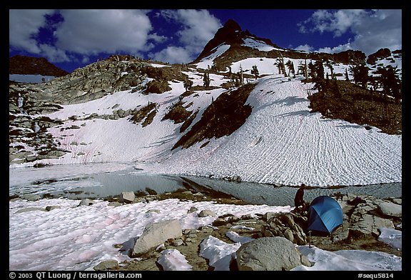 Camping in early summer near Monarch Lake. Sequoia National Park (color)