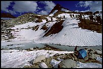 Camping in early summer near Monarch Lake. Sequoia National Park, California, USA. (color)