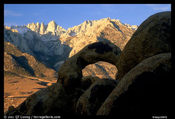 Boulders, Alabama Hills Arch I, Mt Whitney. Sequoia National Park (color)