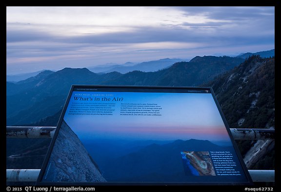 Air quality interpretive sign. Sequoia National Park, California, USA.