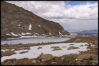 High country with frozen lake in spring. Sequoia National Park ( color)